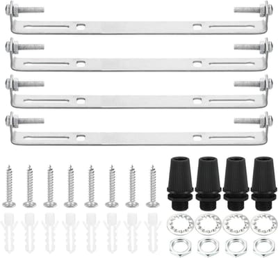 Plafondlampenset - Montagebeugel Plaat - Lampen Ophangen - Roestbestendig Staal - 190 mm - Zilver