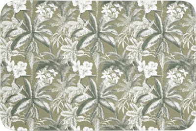 Badmat 90x60 cm - Antislip - Botanisch - Bloemen - Groen - Badmatten voor badkamer - Badkamermat - Douchemat - Badkamer mat