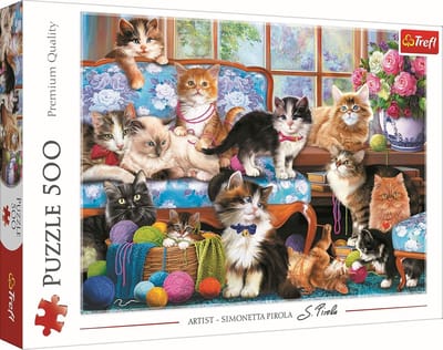 Puzzel 500 Stukjes van Schattige Katten - Creatief Amusement voor Volwassenen en Kinderen vanaf 10 Jaar