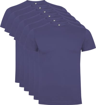 6 Pack Roly Dogo Premium Heren T-Shirt 100% katoen Ronde hals Denim Blauw, Maat XXL