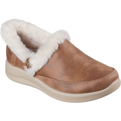 Skechers Cozy Escape Textiel Vrouwen Kastanjekleurige Slippers