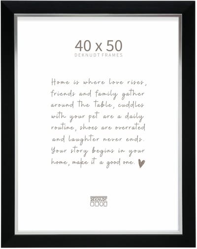 Deknudt Frames fotolijst S45VH2 - zwart met zilverbies - foto 40x50 cm