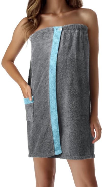 Dailygoods- Saunakilt dames - Badstof - 100% Katoen - M-XXL - Verstelbaar met knoopsluiting - Huidvriendelijk en slijtvast - Saunahanddoek