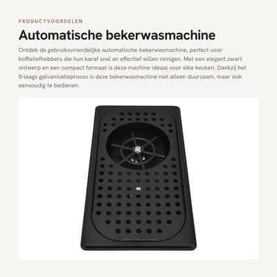 Dailygoods - Automatische bekerwasmachine - Koffiekarafspoeler - Compact en gebruiksvriendelijk - Zwart - Huishoudelijke reiniger - Ideaal voor koffie...