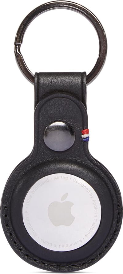 DECODED sleutelhanger geschikt voor AirTag | Full Grain Leer (Zwart)