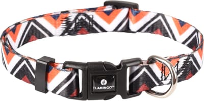 Flamingo Stian - Halsband Honden - Halsband Stian Wit/zwart/oranje Xs 20-35cm 10mm - 1st - 128016 - 1st