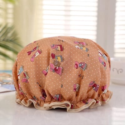 CHPN - Douchemuts - Douchemuts - Oranje/Roze - Douchekapje - Praktische douchemuts - Douche kapje - Douche cap - Douchecap - Douche muts - Shower cap
