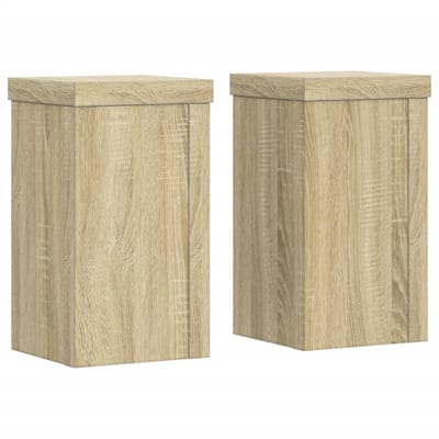 vidaXL - Plantenstandaards - 2 - st - 10x10x18 - cm - bewerkt - hout - sonoma - eiken