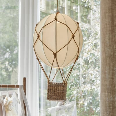 LOBERON Hanglamp Plumillon crème/bruin