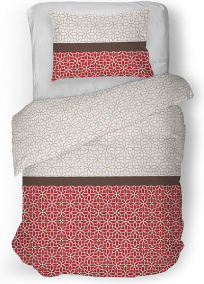 Snoozing Franceska Dekbedovertrek - Eenpersoons - 140x200/220 cm - Rood