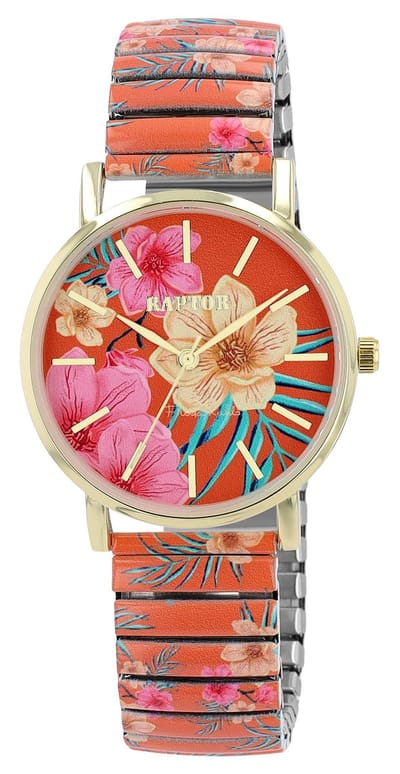 Raptor Herenhorloge siliconen Swag met echte leren band, 3 ATM, inclusief geschenkdoos