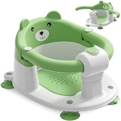 Babybadzitje - Douchezitje baby - Veilig badderen - Antislip zuignappen - 405 cm - Groen