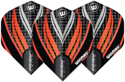 Winmau Prism Delta Black White Orange - Dart Flights
