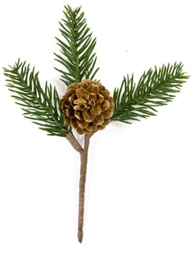 HOBI - Decoratie met kerstboomtak en dennenappel 15 cm