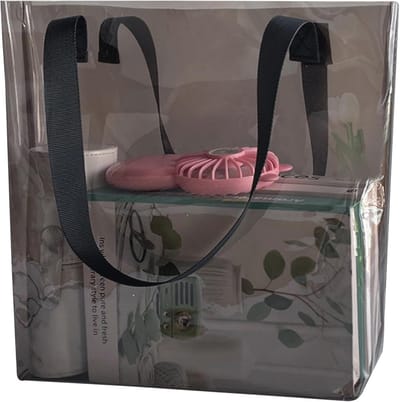 Transparante PVC tas met rits, waterdicht en geschikt voor evenementen, strand en winkelen