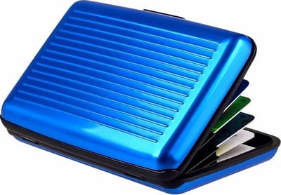 Aluminium Kaarthouder I Pasjeshouder I Aluminium Wallet I Portemonnee I Pashouder I Blauw