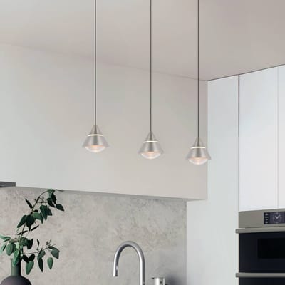 Trio Lighting LED hanglamp Romeo lengte 55 cm nikkelkleurig metaal 3-lamps.