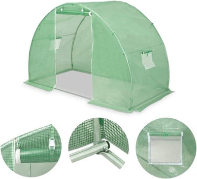 Ruime Kas - Plantenhuis Groen - Planten Kweken - Verstevigd PE-Gaas - 300x150x200 cm - Groen