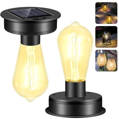 Zonne-energie Lantaarn met LED, 2 Stuks - Buitenverlichting en Vervangingsonderdelen