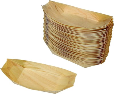 200x 5 Inch Wegwerp Houten Borden - 100% Composteerbaar & Biologisch Afbreekbaar - Stevige Party Schotels