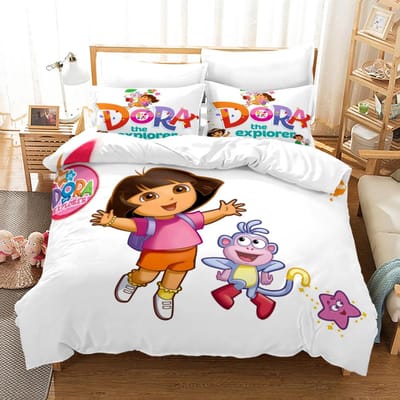 Dora Beddengoed Collecties Kinderen Jongens Meisjes Met Beddengoed Queen King Full Twin Enkele Maat Nieuw Anime Kamado Nezo Dekbedovertrek Collecties AU Single140x210cm