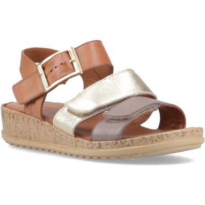 Hush Puppies Eliana Sandalen Leer Dames Gouden Sandalen