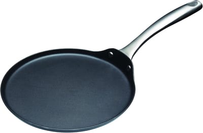Pannenkoekenpan - Crepe pan - Pannenkoeken bakken - Antiaanbaklaag - 24 cm - Zilver/Zwart