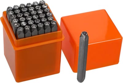 Metaal Stempel Set - Alfabet Cijfers - Gepersonaliseerde Projecten - Gehard Staal - 3mm Tekenhoogte - Staalgrijs