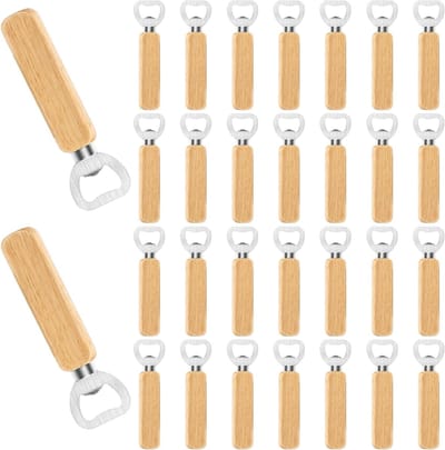 Duurzame Houten Flesopener Set van 30 Stuks, Perfect voor Thuis, Pub en Buitenactiviteiten, Ideaal voor Bierliefhebbers