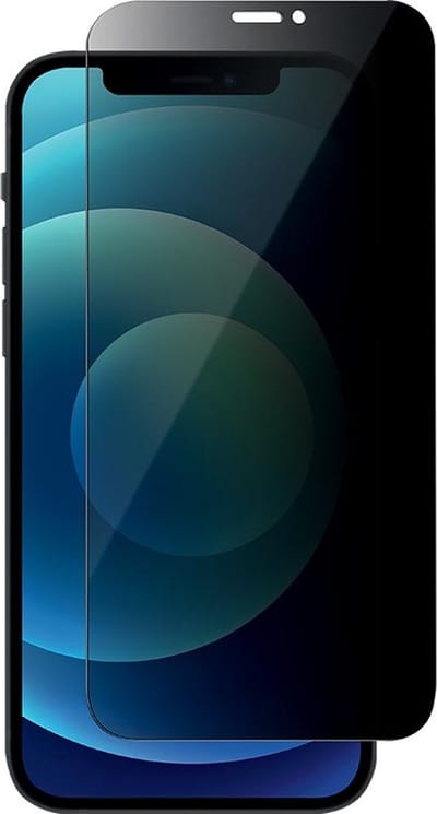 LuxeBass Privacy screenprotector geschikt voor  iPhone 12 Pro Max - glas scherm - bescherming