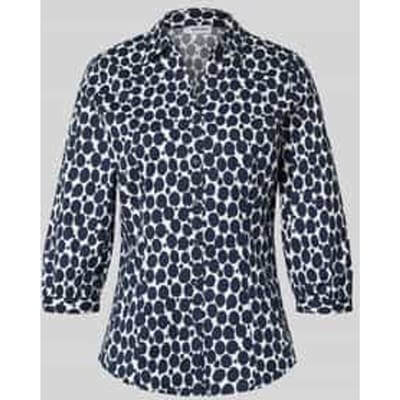 Regular fit blouse met V-hals en 3/4-mouw