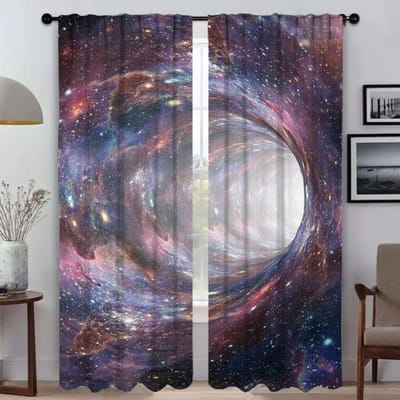 Kosmische Nevel Verduisteringsgordijnen voor Woonkamer Jaloezieën Raamgordijn Scheidingswand Home Interieur Gordijnen 2 Stuks Keuken Elegant W50xH70cmx2pcs-CL