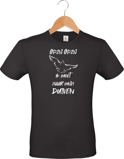mijncadeautje - T-shirt unisex - zwart - Opzij opzij, naar mijn Duiven - maat M
