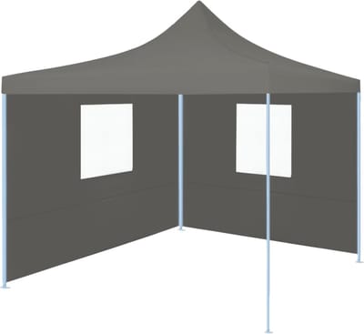 Partytent opvouwbaar - Paviljoen - 3x3 - Easy up - Waterdicht - met Zijwanden - Weerbestendig - Antraciet