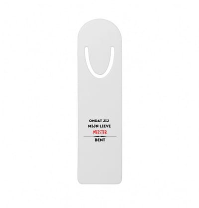 Hacebo® - omdat jij mijn lieve meester bent metalen boekenlegger - Meester - de liefste meester - verjaardag - cadeautje voor meester - kado - geschenk Bladwijzer boekenleggers - 12.7 cm x 3.2cm