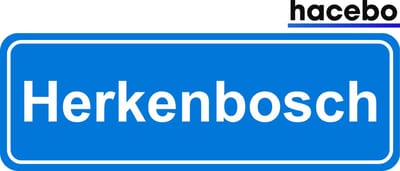 Hacebo - Plaatsnaam Sticker - 29x10 CM - Herkenbosch sticker - Verkeersborden sticker - grappige cadeaus - Herkenbosch