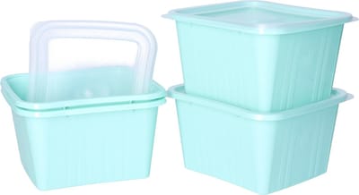 Juypal Vershoudbakjes nestbaar - BPA vrij - meal prep - 4x stuks van 1 liter - mintgroen - luchtdicht - herbruikbaar