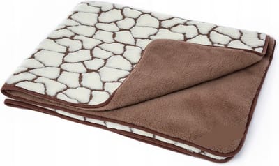 Wollen Deken 140x200cm 100% zuivere Australische Merino scheerwol DUBBELE DIKTE 900 g/m² Woolmark certificaat – Tanzanian Omo Giraffe - Wasbaar en antiallergisch - ZACHT en WARM