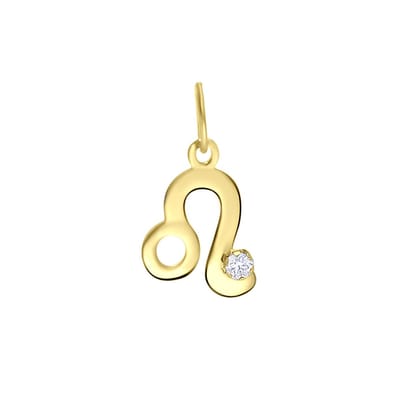 Lucardi Dames 9 Karaat hanger sterrenbeeld met zirkonia - Hanger - 9 Karaat - Goudkleurig