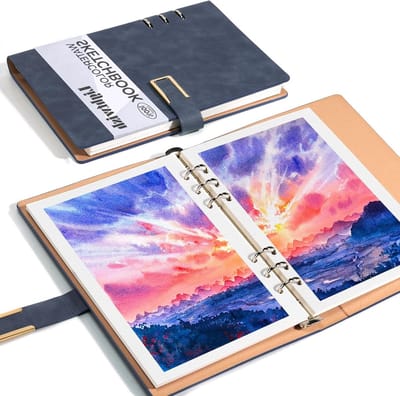 Watercolor Schetsboek van 100% Katoen, 450gsm Acid Free Papier voor Schilderen, 20 Vellen A4 Formaat voor Kunstenaars en Studenten