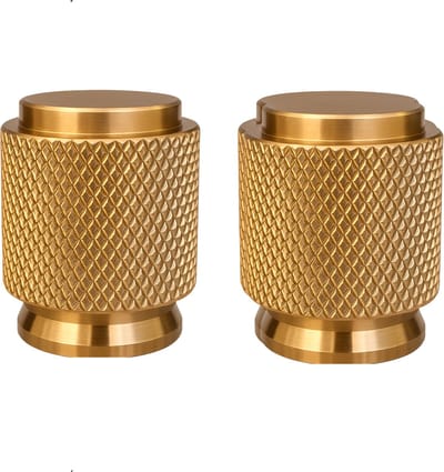 2X Meubelknop Dodge Ribbel Rond Goud - Ø20mm - Knoppen voor keukenkast - deurknopjes - Meubelknoppen / Kastknoppen Goud