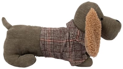Deurstopper dachshund trui groen 35x15x17cm