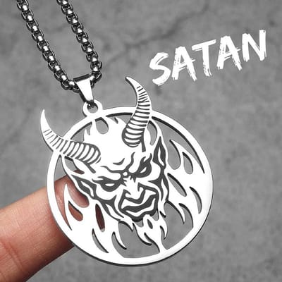 Grote Holle Spartan Satan Constantinus Figuur Hanger Ketting Voor Mannen Roestvrij Staal Sieraden Cadeaus gray