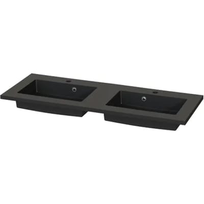 Tiger Dubbele Wastafel Quadro - Polybeton - Rechthoekig - Mat Zwart - 120cm