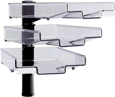 Draaibare Documentenhouder - Bureau Organizer - Orde op Bureau - Drie Monterbare Schalen - 410 mm - Zwart
