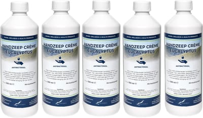 Handzeep Crème Eucalyptus 500 ml - set van 5 stuks - Voordeelverpakking