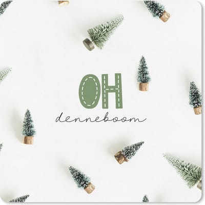 Muismat 20x20 cm - Mousepad Winter - Kerst - Dennenboom - Muismatten - Kerst - Cadeau - Kerstcadeau voor mannen en voor vrouwen