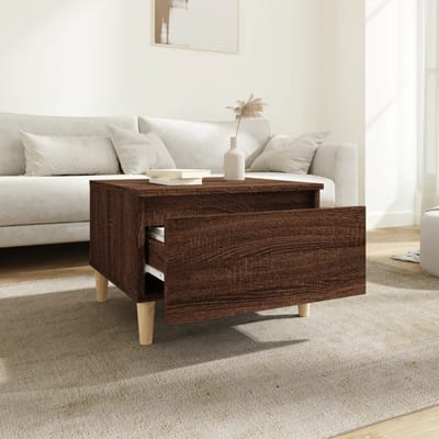 vidaXL - Bijzettafel - 50x46x35 - cm - bewerkt - hout - bruin - eikenkleur