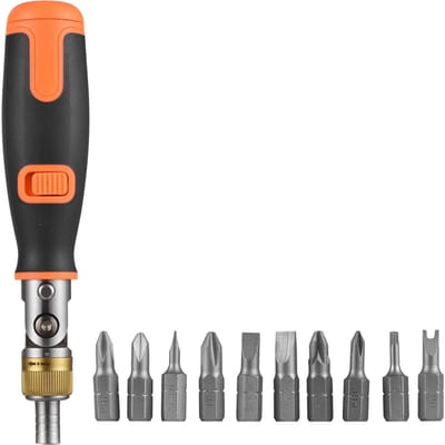 Tournevis à cliquet bidirectionnel, jeu de tournevis à cliquet multi-embouts 10 en 1, écrou réglable de 6.23mm black
