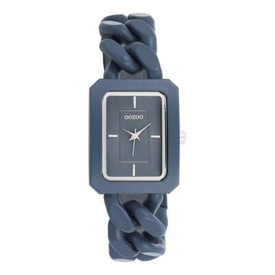 OOZOO Timepieces - Rook grijze OOZOO horloge met rook grijze schakelarmband - C11278